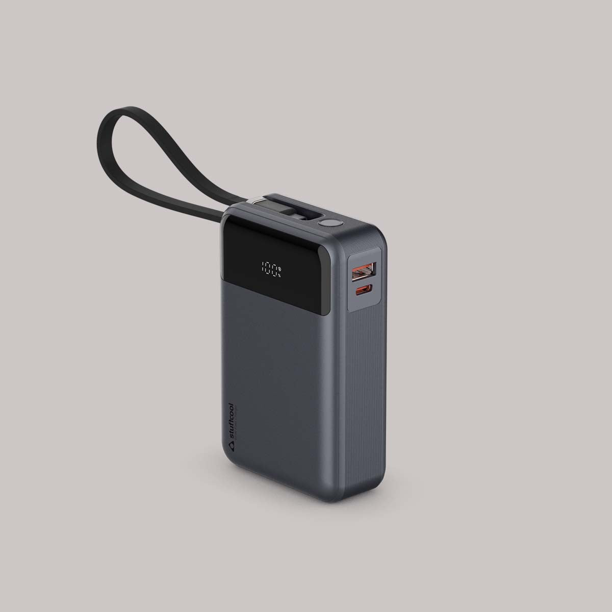 Giga smallest 65W 20000 mAh Powerbank With Built-in Type C Cable