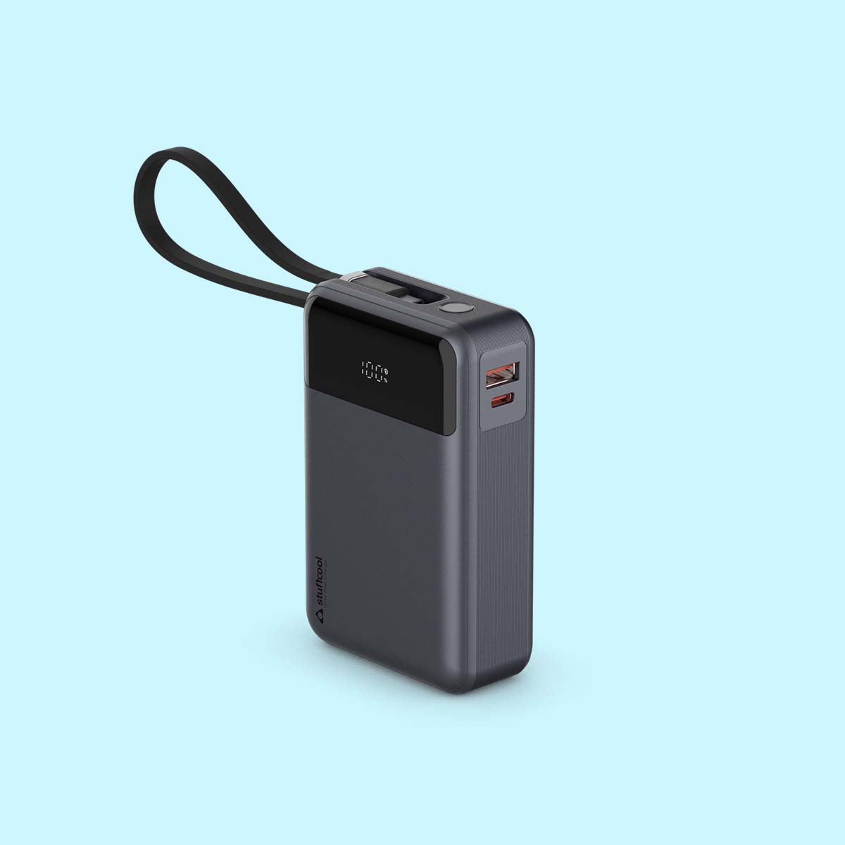 Giga smallest 65W 20000 mAh Powerbank With Built-in Type C Cable