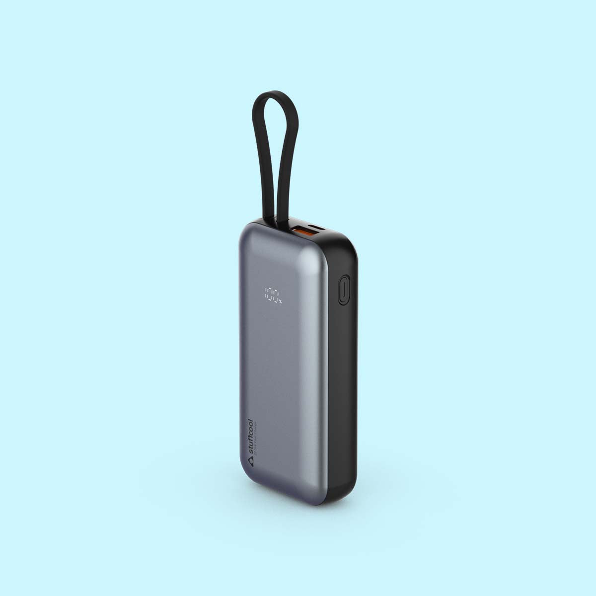 Miles 10000mAH Powerbank with built-in Type-C and Lightning cable