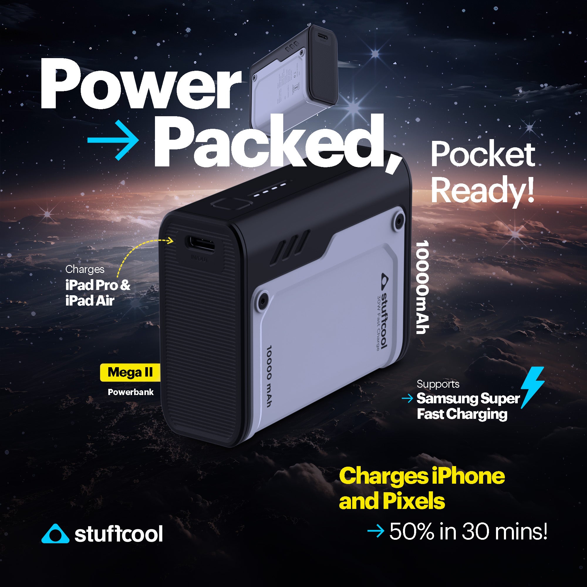 Mega II 10000mAh 30W PD PPS Powerbank