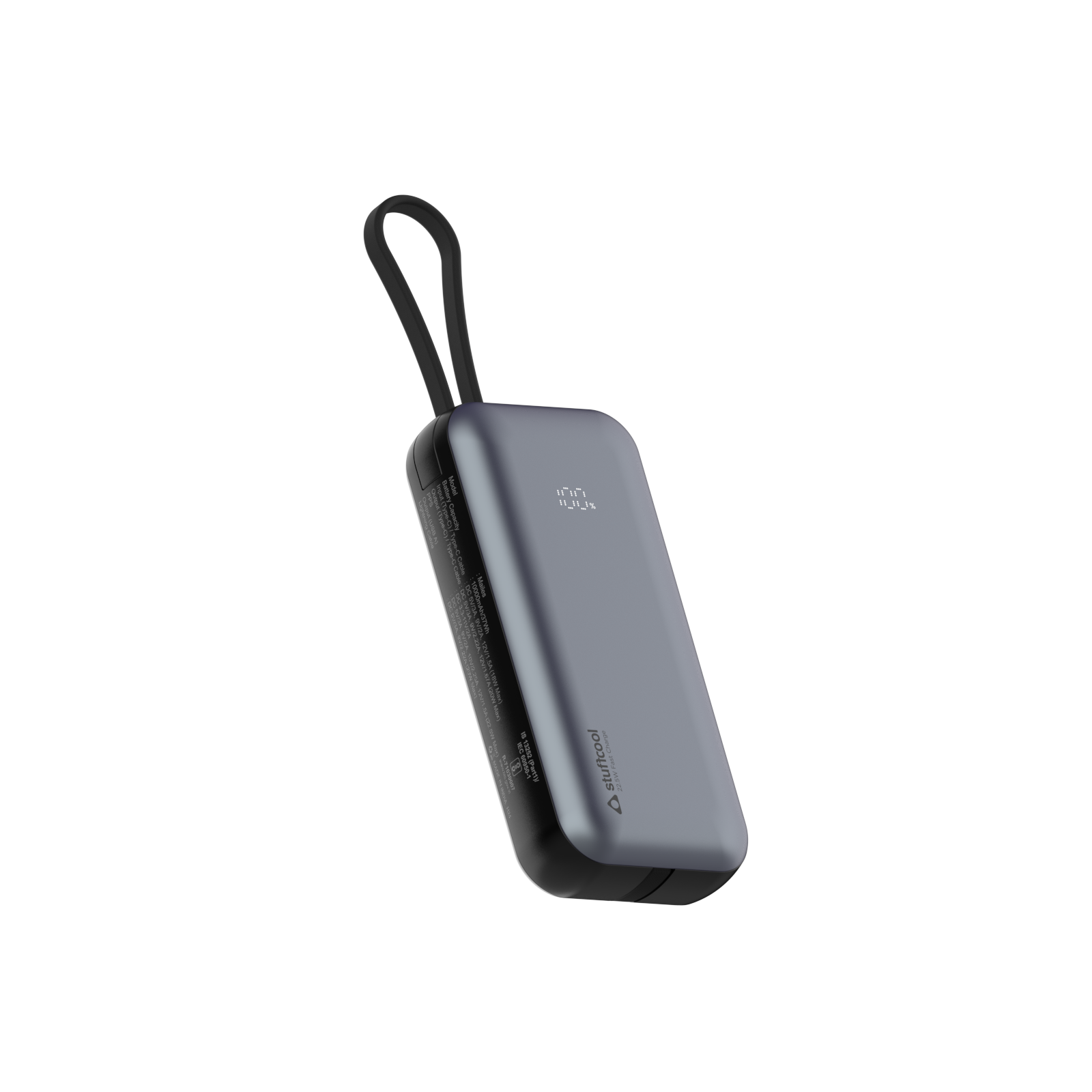 Miles 10000mAH Powerbank with built-in Type-C and Lightning cable