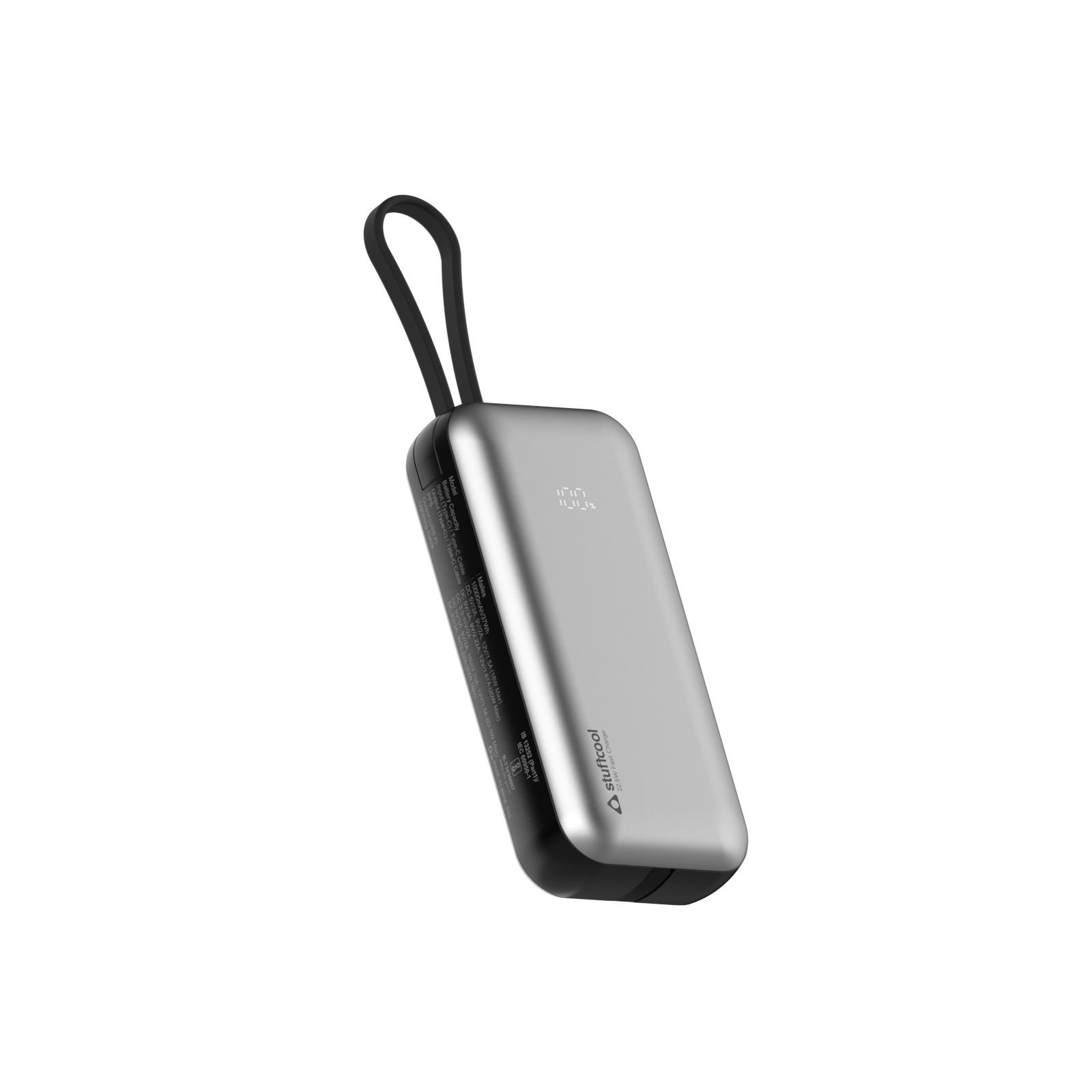 Miles 10000mAH Powerbank with built-in Type-C and Lightning cable