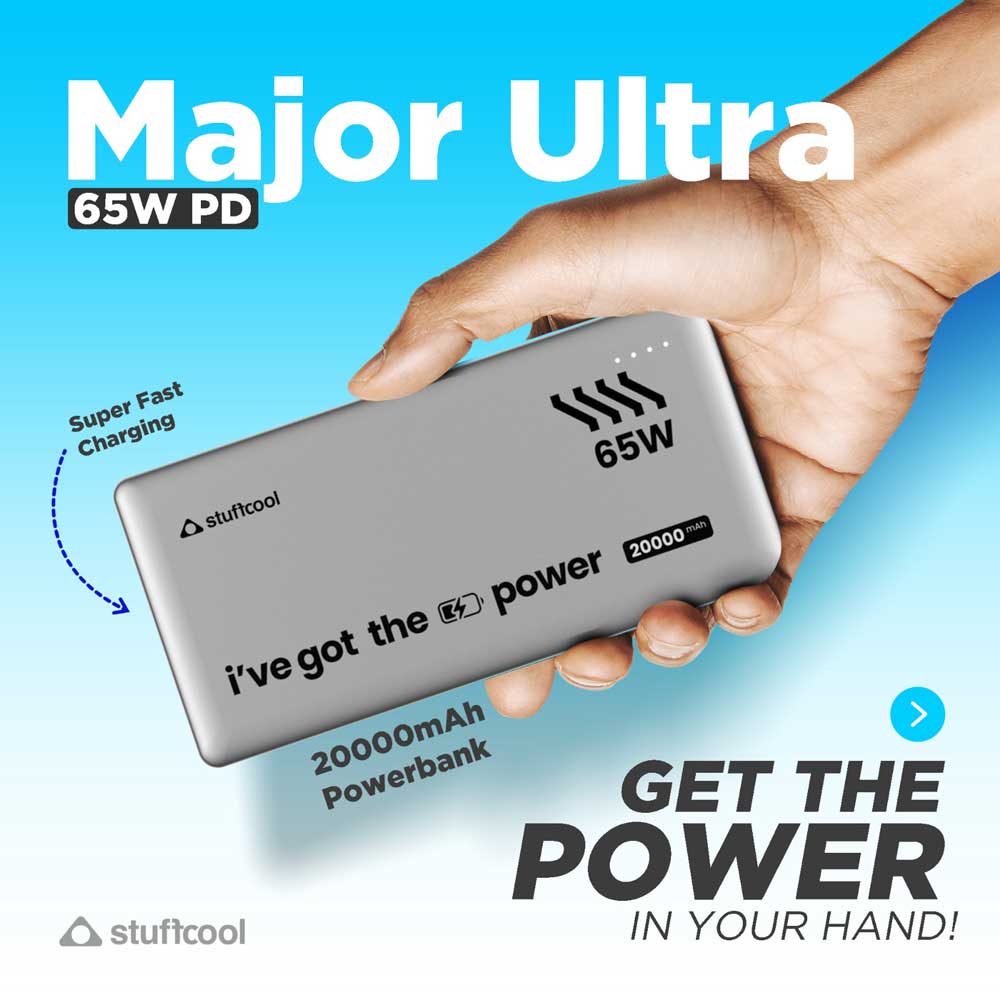 Major Ultra 65W PD Super Fast Charging 20000mAh Powerbank