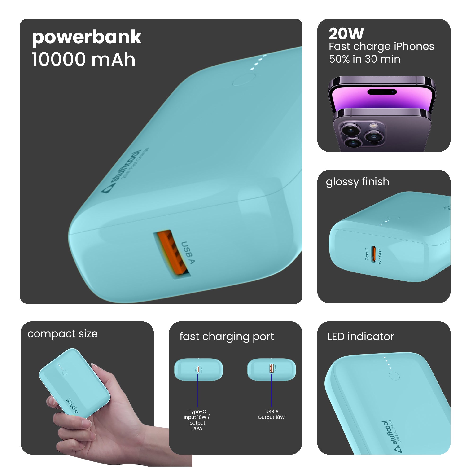 Palm Smallest 10000mAh PD20W Type C Powerbank