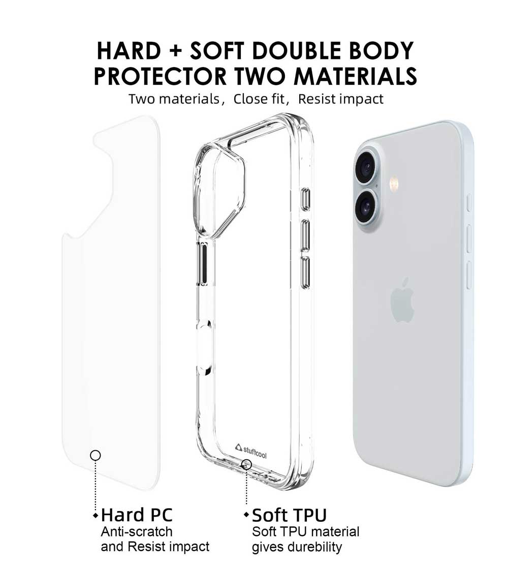 Aktion soft frame with clear case for iPhone 16 series