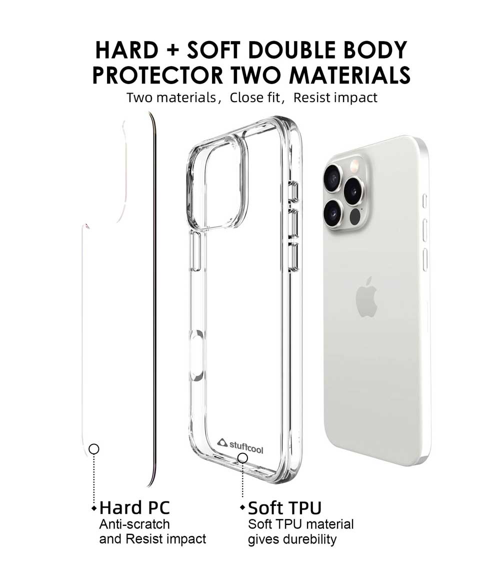 Aktion soft frame with clear case for iPhone 16 series