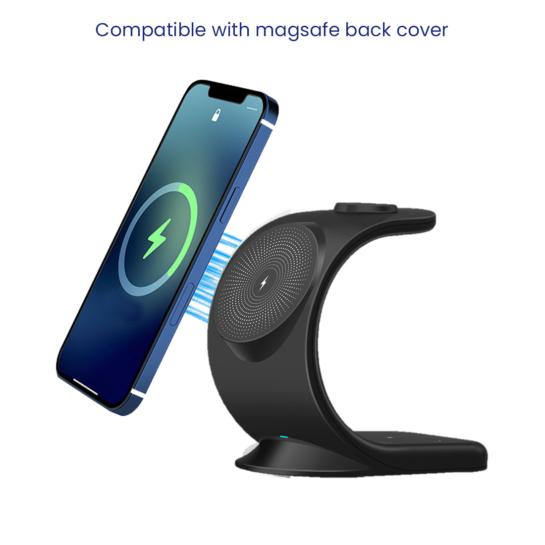 WC 360 Magnetic 3-in-1 Wireless Charging Station With 18W QC3.0 Wall Charger included