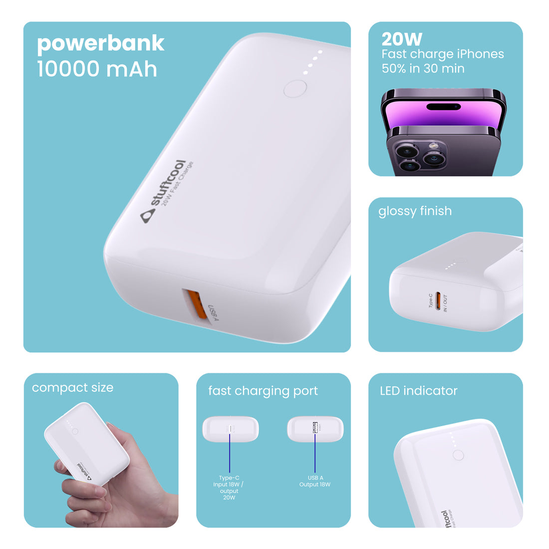 Palm Smallest 10000mAh PD20W Type C Powerbank